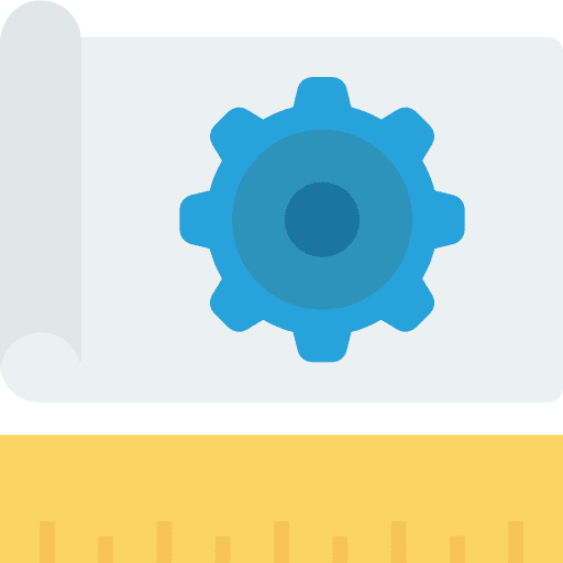 Ruler seo and web browser cogwheel icon