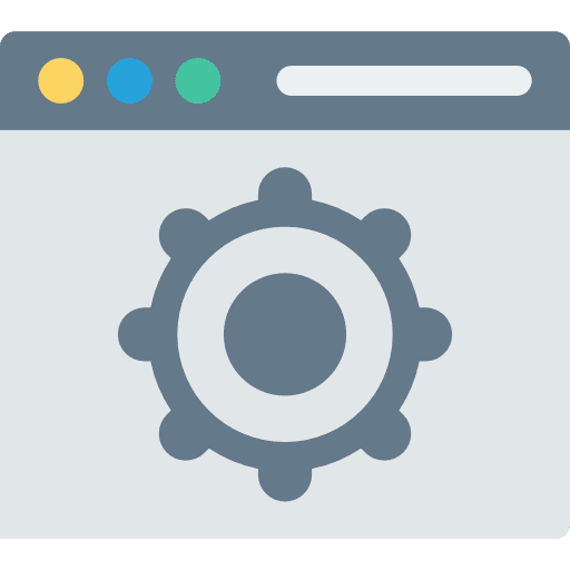 Webpage seo and web cogwheel webpage icon