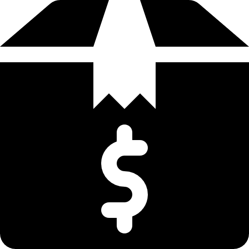 Delivery box dollar merchandise box icon