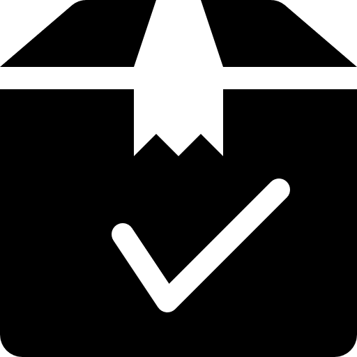 Delivery box checked commerce and shopping cardboard icon