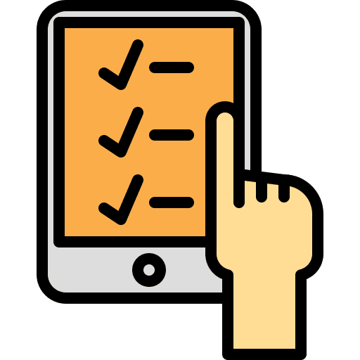 Checklist finger interface check mark icon