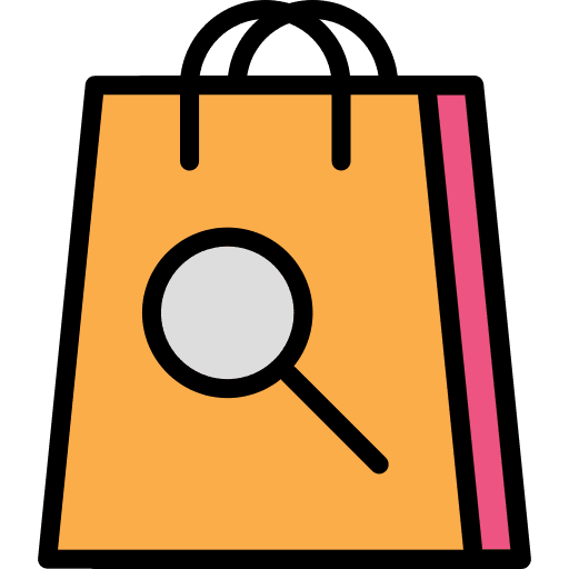 Bag shopping bag business search icon