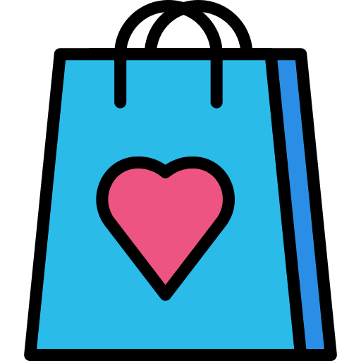 Shopping bag commerce shopping love and romance icon