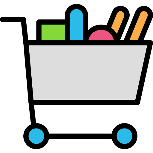 Cart commerce and shopping store market icon