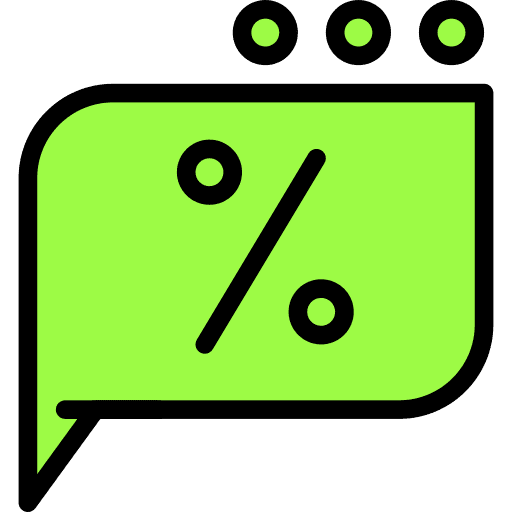 Chat discount chat commerce and shopping icon