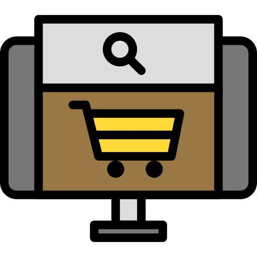 Ecommerce business website shopping cart icon