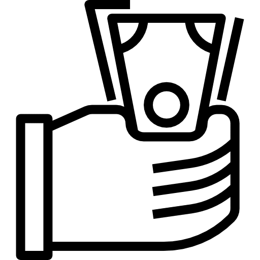 Investment hand gesture bank savings icon