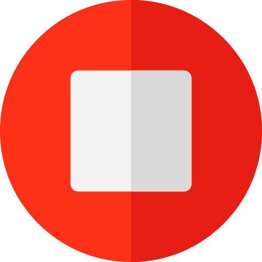 Stop video player square interface icon
