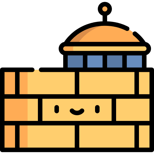 Jerusalem western wall landmark wall icon