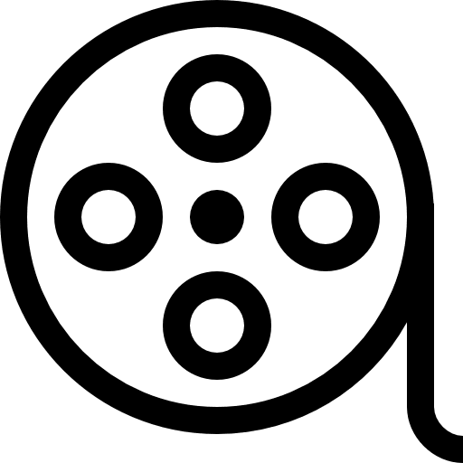 Movie film music and multimedia interface icon