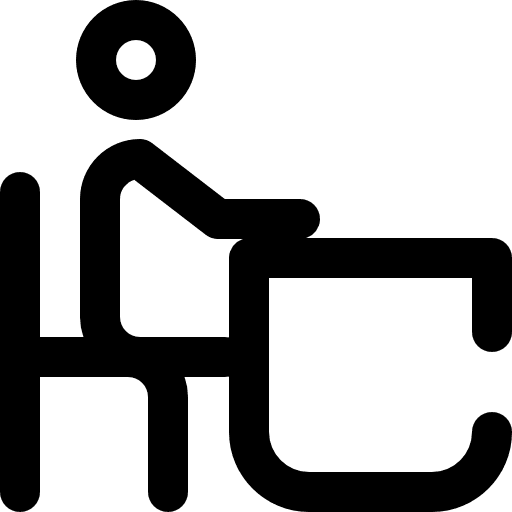 Classroom people chair studying icon