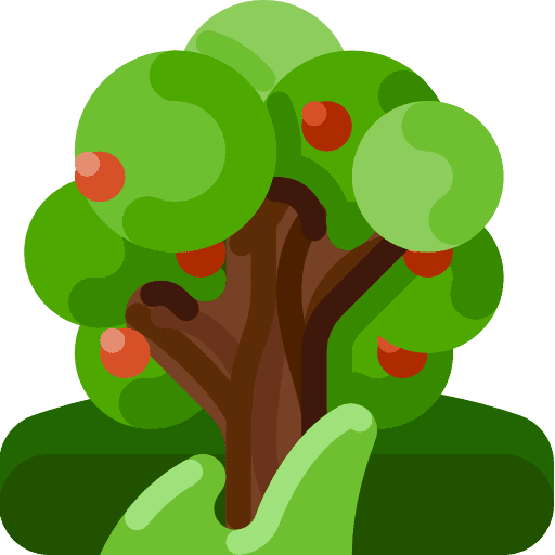 Tree gardening fruit tree farming and gardening icon