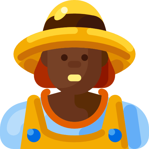 Farmer profile farming and gardening woman icon