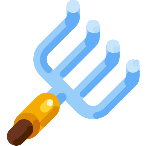 Pitchfork farming and gardening farm tool icon