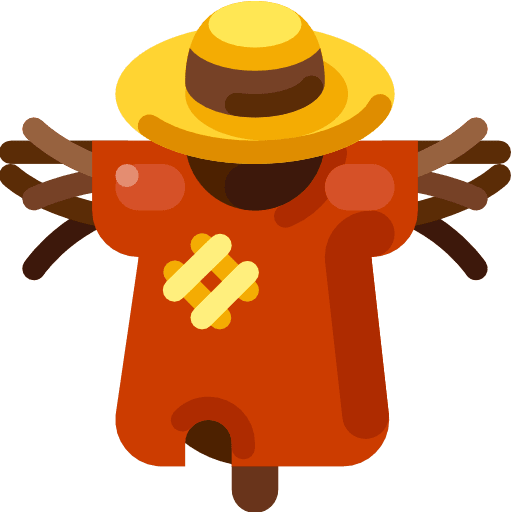 Scarecrow frighten bird farm icon