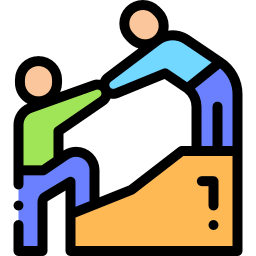 Help technical support two people solidarity icon
