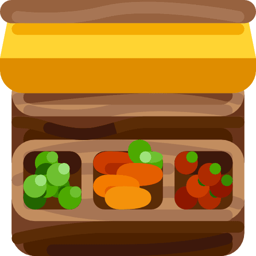 Stall organic commerce and shopping food icon