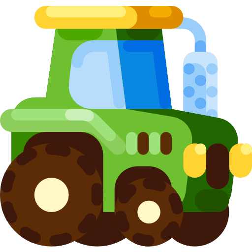 Tractor vehicle transport farming and gardening icon