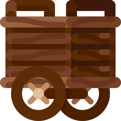 Trolley wheelbarrow construction gardening icon