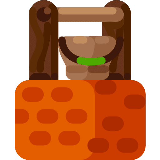 Well buildings farm ecology and environment icon