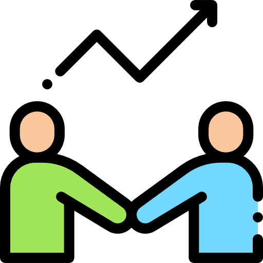 Develop partners statistics friends icon