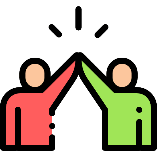High five user greeting friend icon