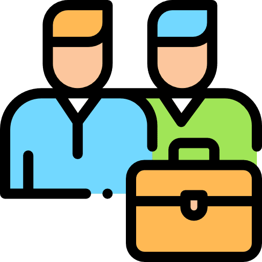Partnership suitcase partner briefcase icon