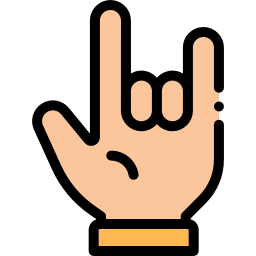 Hand rock rock and roll hands and gestures icon