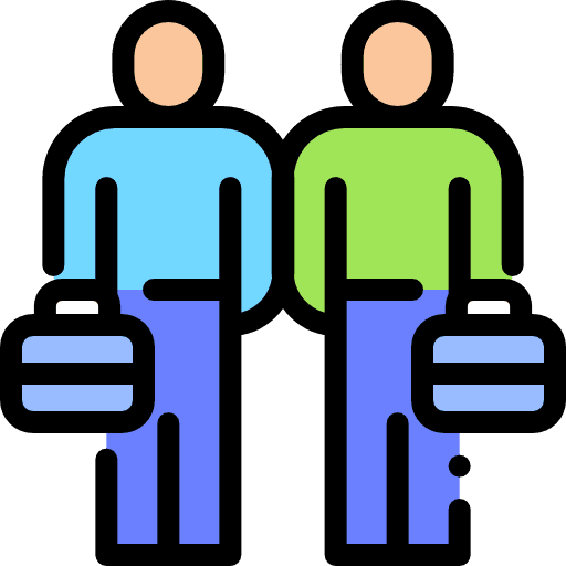 Partnership business and finance suitcase partnership icon