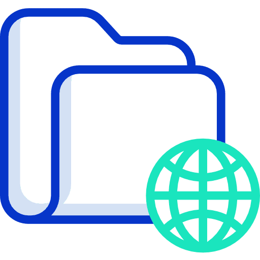 Folder globe grid multimedia world icon