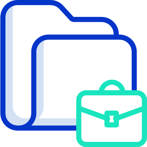 Folder resume bag briefcase icon