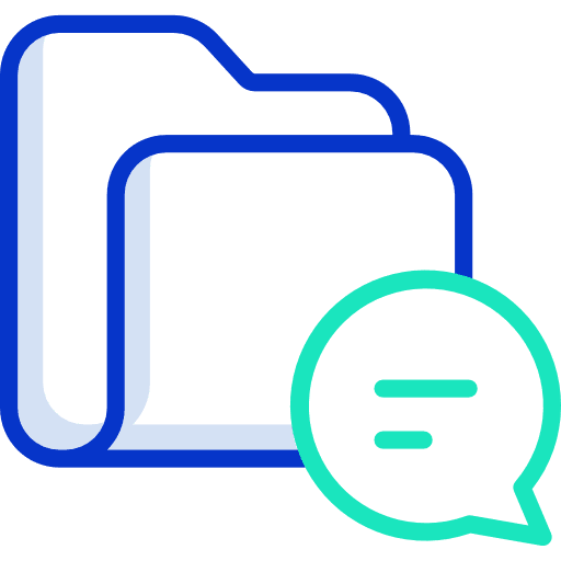 Folder speech balloon files and folders chat icon