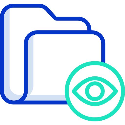 Folder eye files and folders file storage icon