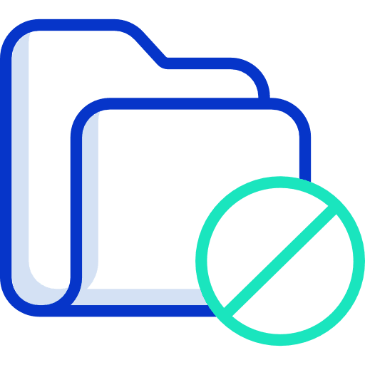 Folder files and folders prohibition blocked icon