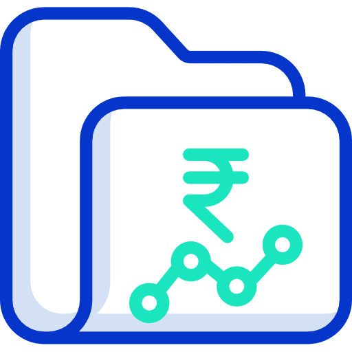 Folder rupee business documents icon