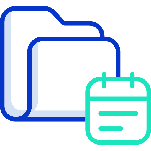 Folder data storage interface time and date icon