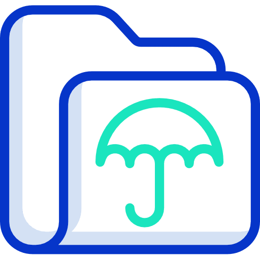 Folder files and folders umbrella file icon