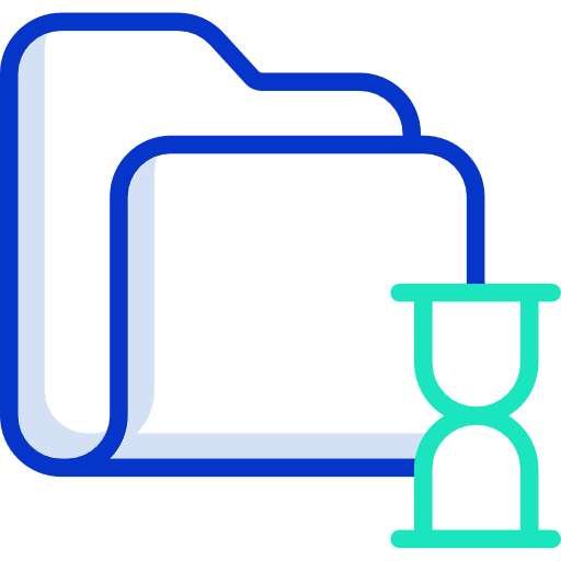 Folder file storage interface hourglass icon