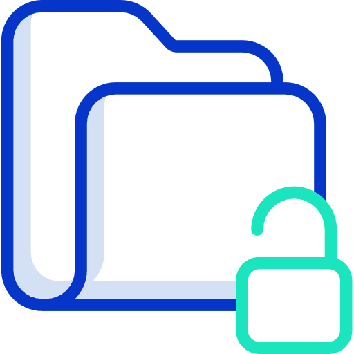 Folder unlocked office material file storage icon