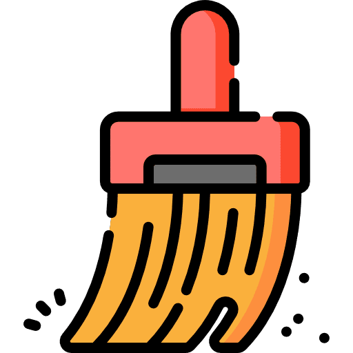 Broom furniture and household broom clean icon