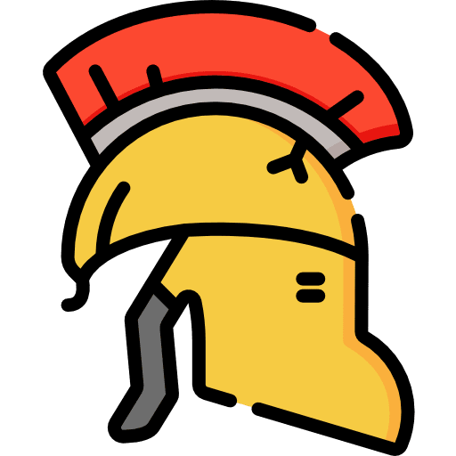 Helmet security war greek icon