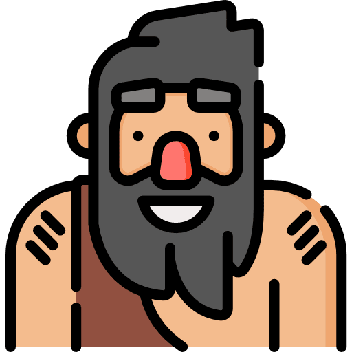 User man costume stone age icon