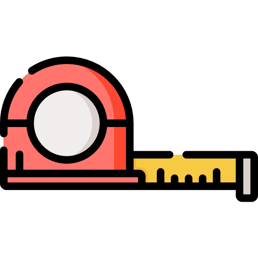 Ruler construction and tools tape design icon