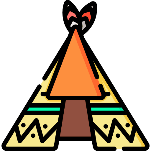 Tent buildings native american architecture and city icon