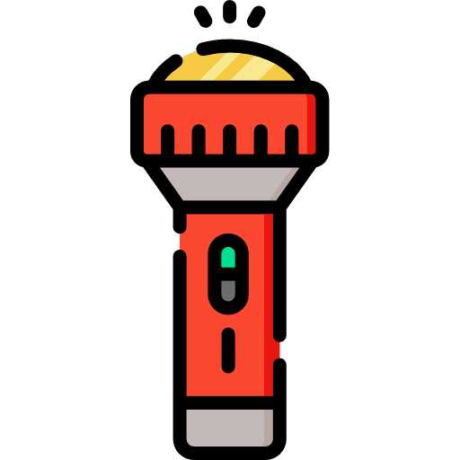 Torch flashlight electronics illumination icon
