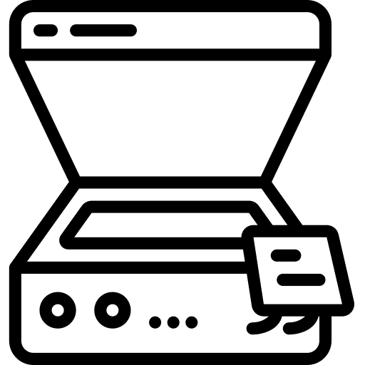 Scanner paper office photocopier icon