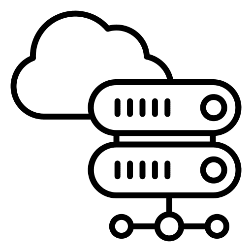 Database cloud database computing icon