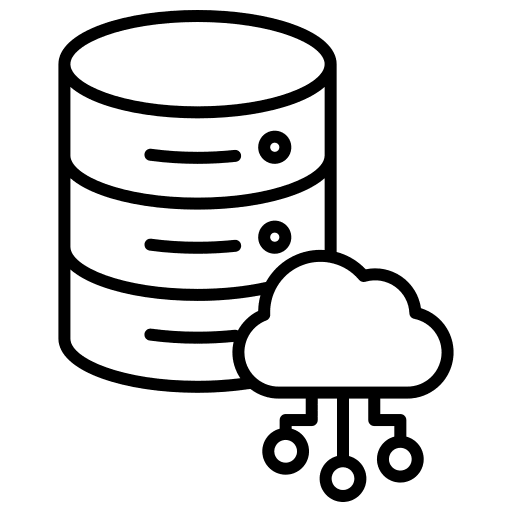 Database cloud file storage interface icon
