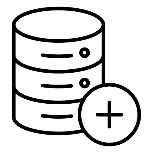 Database plus sign addition add icon