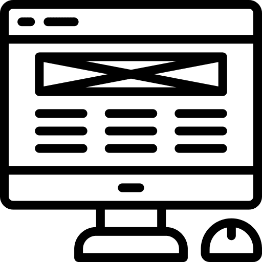 Wireframe web design browser website icon